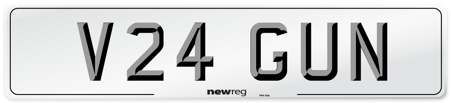 V24 GUN Number Plate from New Reg